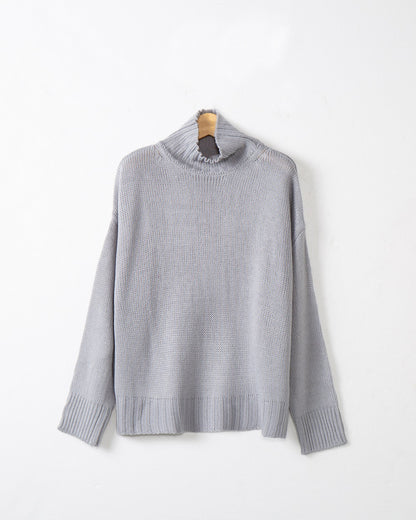 Femme pull en knit à col montant avec design structuré Chic und Stil
