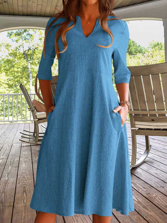 Robe midi pour femmes avec coupe décontractée et poches pratiques Chic und Stil