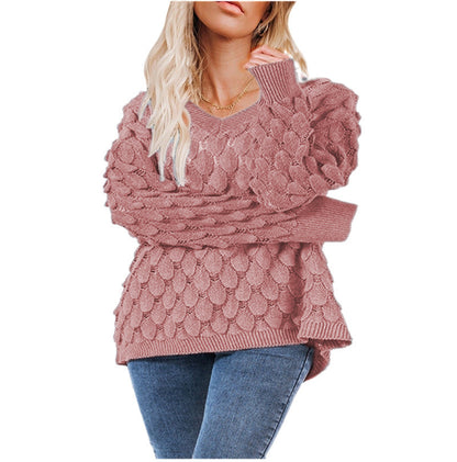 Pull en tricot pour femmes avec design en nid d'abeille texturé Chic und Stil