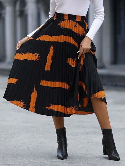 Jupe plissée pour femmes avec motif tendance et ceinture élastique Chic und Stil