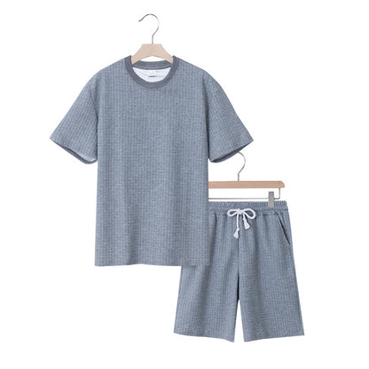 Ensemble décontracté à manches courtes pour femmes avec haut texturé et shorts Chic und Stil