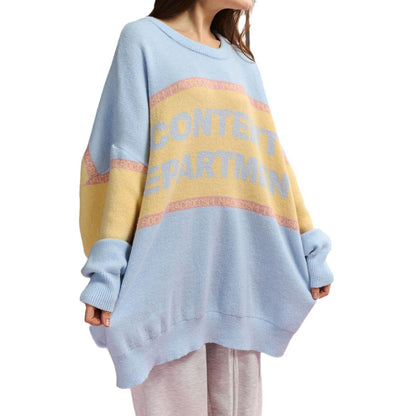 Dame Pull oversized avec inscription créative Chic und Stil