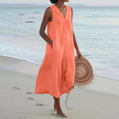 Dames robe en lin estivale Chic und Stil