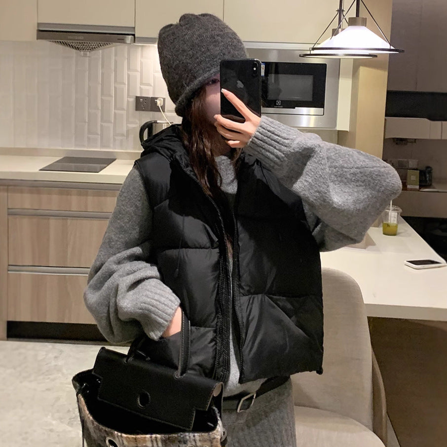 Dames gilet matelassé avec col haut et coupe surdimensionnée Chic und Stil