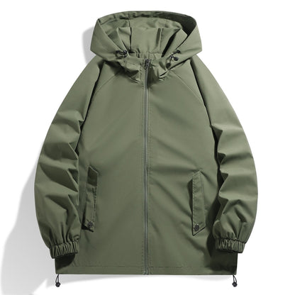 Functional men's jacket with adjustable hood collar and elastic sleeve cuffs Chic and Style