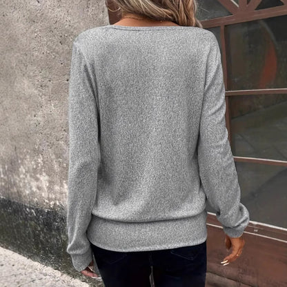 Pull femme avec une élégante forme en V et à manches longues Chic und Stil