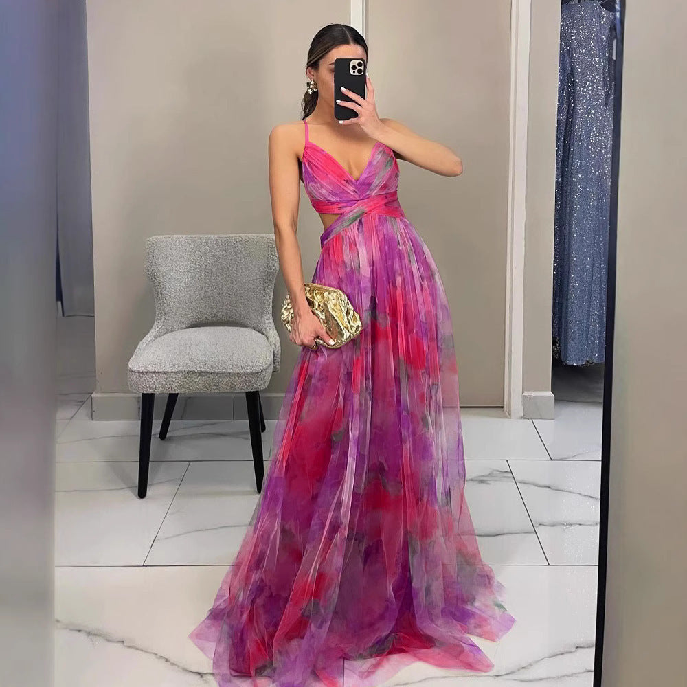 Femme Élégante Robe Maxi avec des détails découpés raffinés et un design fluide Chic und Stil