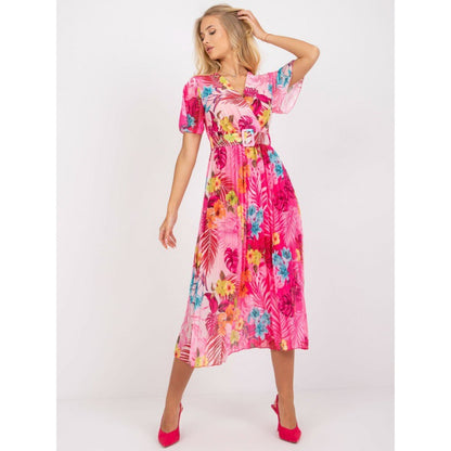 Robe maxi portefeuille à fleurs Chic und Stil pour femmes