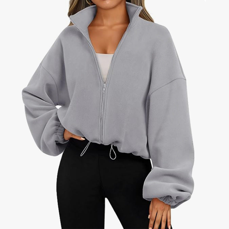 Pull oversized à col haut et fermeture éclair pour dames Chic und Stil