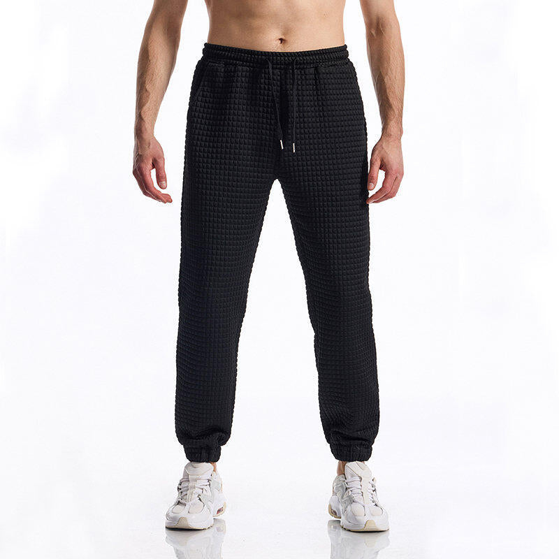 Casual pants for men with textured surface and elastic waistband Chic und Stil