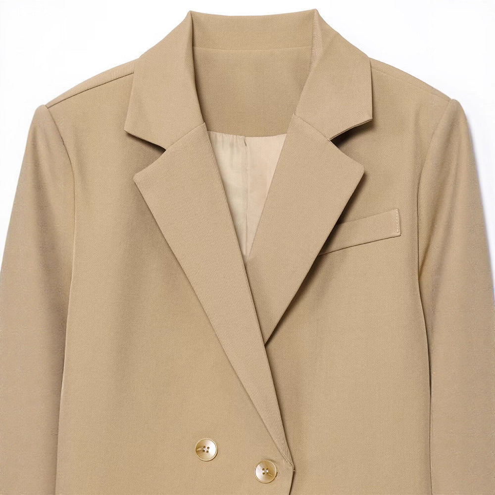 Dames Blazer double-breasted élégant avec boutons dorés Chic und Stil