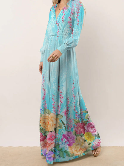 Robe maxi femme avec motif floral et coupe élégante Chic und Stil