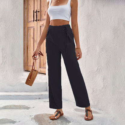 Women Elegant and Comfortable Wide Leg Pants with Tie Chic and Style