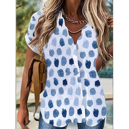 Blouse courte imprimée pour femmes Chic und Stil