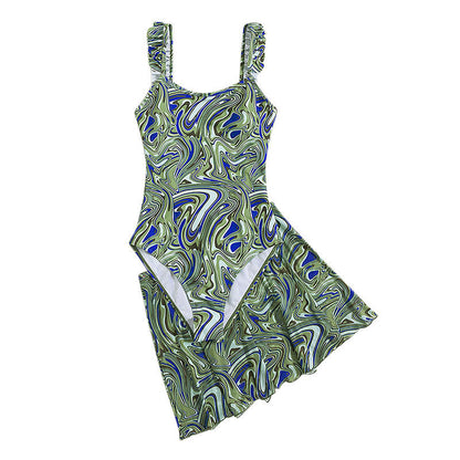 Dames Chemisier à Volants Robe A-Ligne Chic und Stil