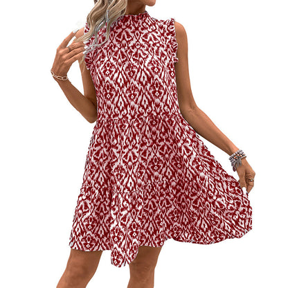 Robe d'été à volants pour femmes à manches hautes et basses Chic und Stil