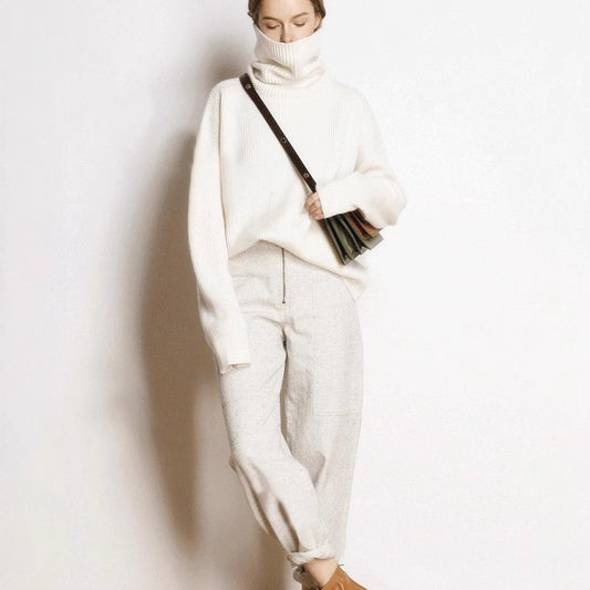 Pull en tricot à col haut Cozy pour femmes Chic und Stil