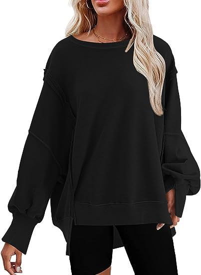 Damen Oversize Sweatshirt avec des manches ballonnantes Chic und Stil