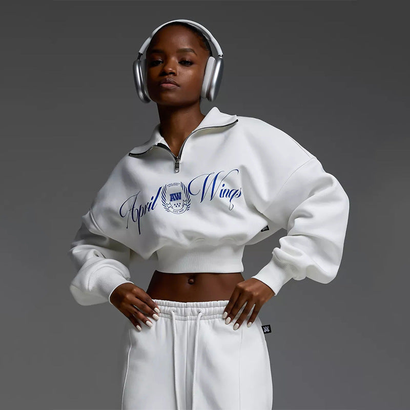 Fashion zip sweatshirt for women with loose jogger pants Chic and Style