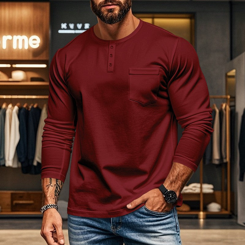 Chemise à manches longues pour hommes avec patte de boutonnage et poche poitrine Chic und Stil