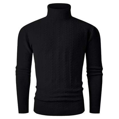 Pullover à col roulé pour hommes avec motif texturé et col montant Chic und Stil