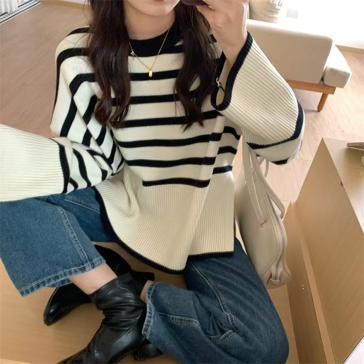 Pull en tricot confortable pour femmes avec des rayures Chic und Stil