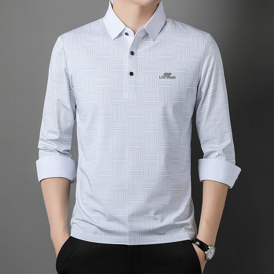 Chemise polo à manches longues pour hommes avec design texturé Chic und Stil