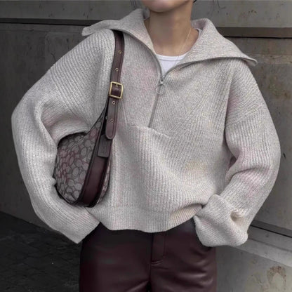 Pull en tricot pour femmes avec zipper et coupe décontractée Chic und Stil