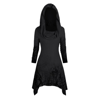 Robe à capuche pour femmes avec design graphique d'arbre Chic und Stil