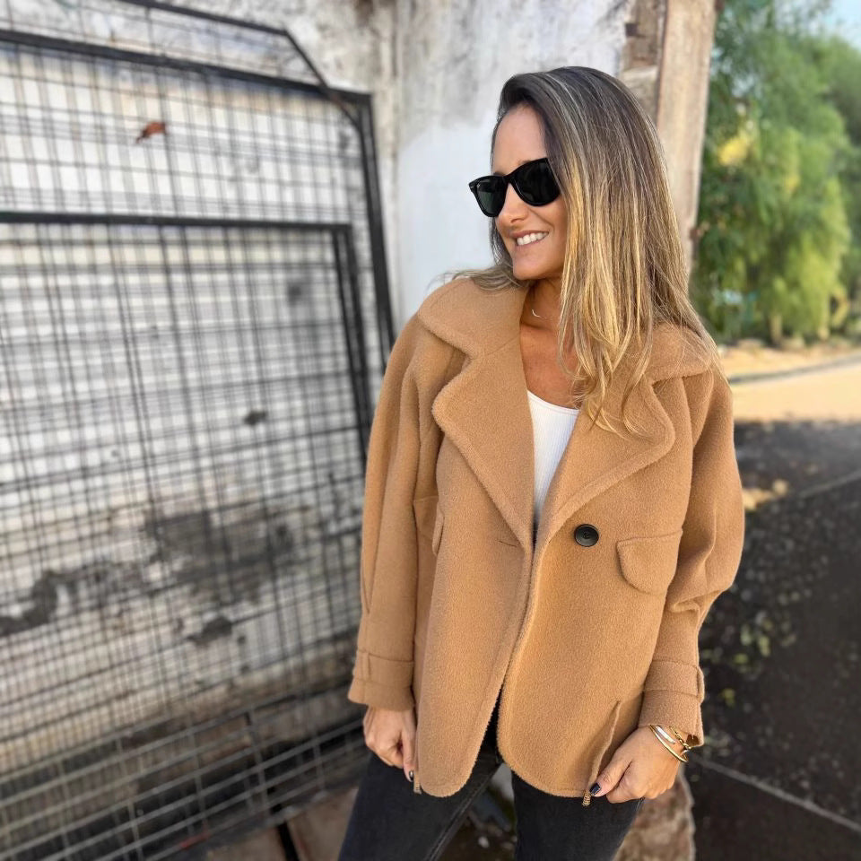 Dames confortable veste en laine surdimensionnée Chic und Stil