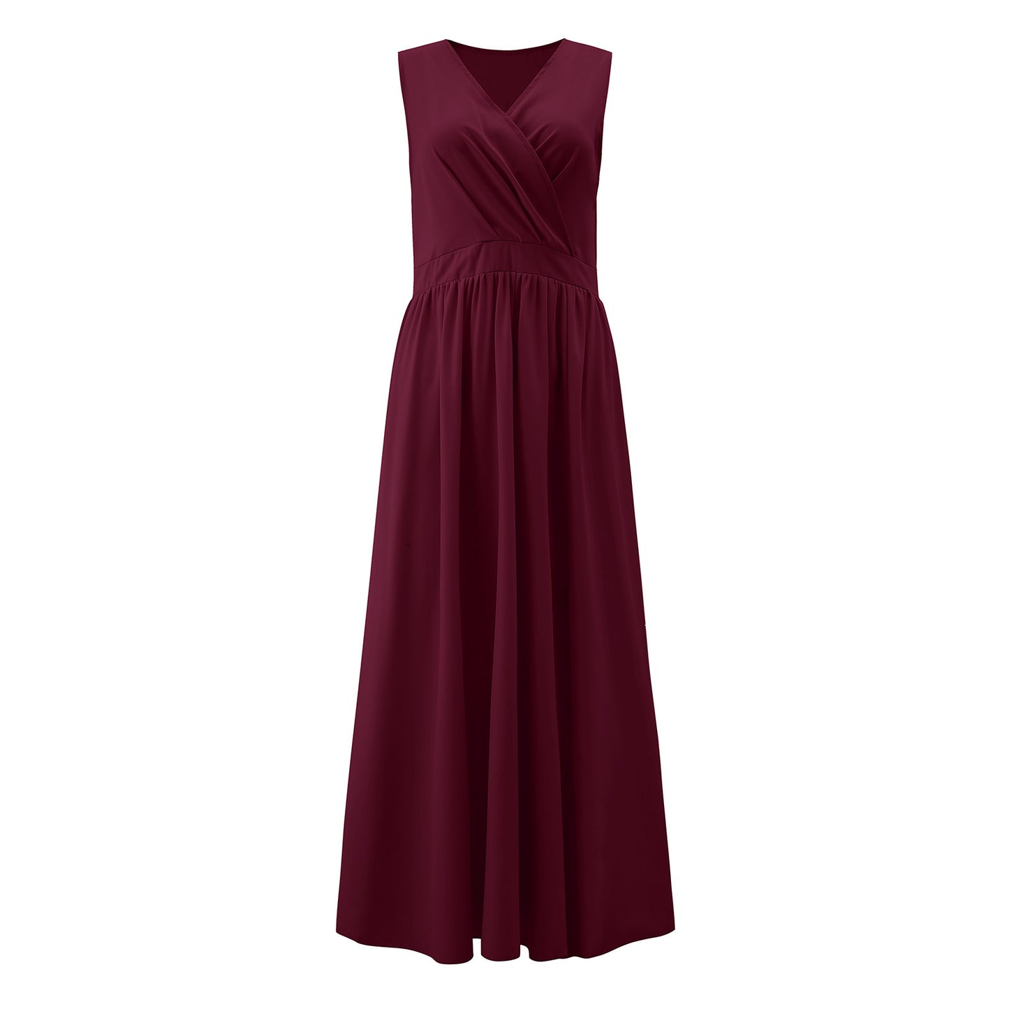 Dames Robe Maxi Élégante avec Design de Drapé Raffiné et Tissu Fluide Chic und Stil