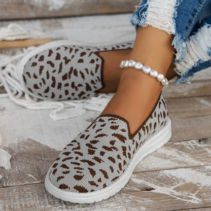 Baskets Femme Slip-On Confortables avec Imprimé Léopard Chic und Stil