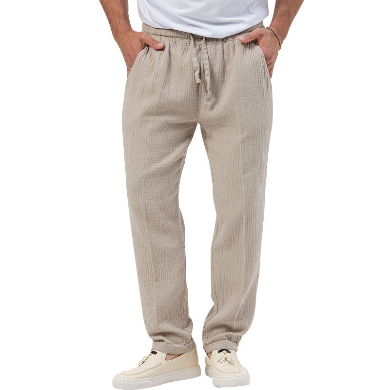 Casual linen pants for men with elastic waist and side pockets Chic and Style