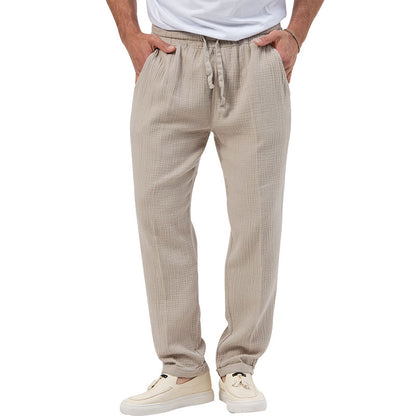Casual linen pants for men with elastic waist and side pockets Chic and Style