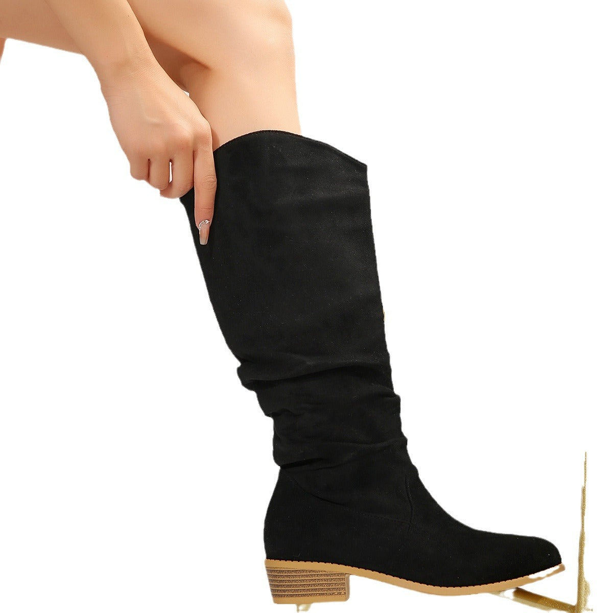 Bottes femmes au-dessus du genou avec design à la mode et confortable talon bloc Chic und Stil
