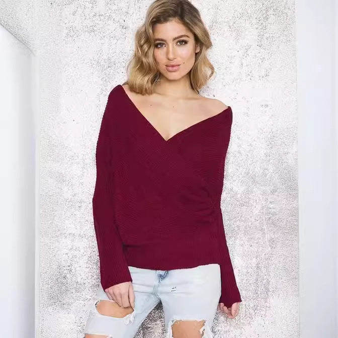 Pull-over enveloppant pour femmes avec un design d'épaule ouverte et une silhouette décontractée Chic und Stil