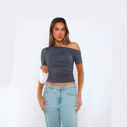 Chemisier off-shoulder pour femme avec fronces Chic und Stil