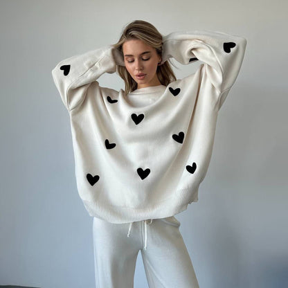 Pull oversized pour femmes avec motif cœur Chic und Stil