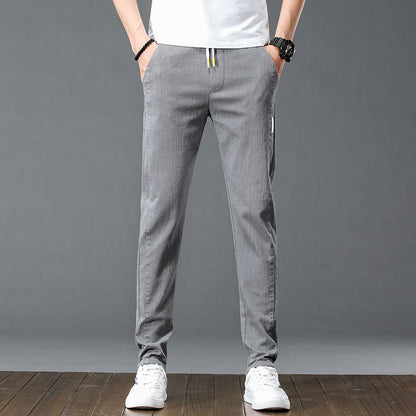 Casual cotton pants for men with adjustable waist and practical pockets Chic and Style