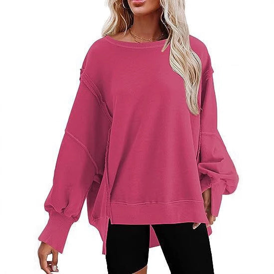 Damen Oversize Sweatshirt avec des manches ballonnantes Chic und Stil