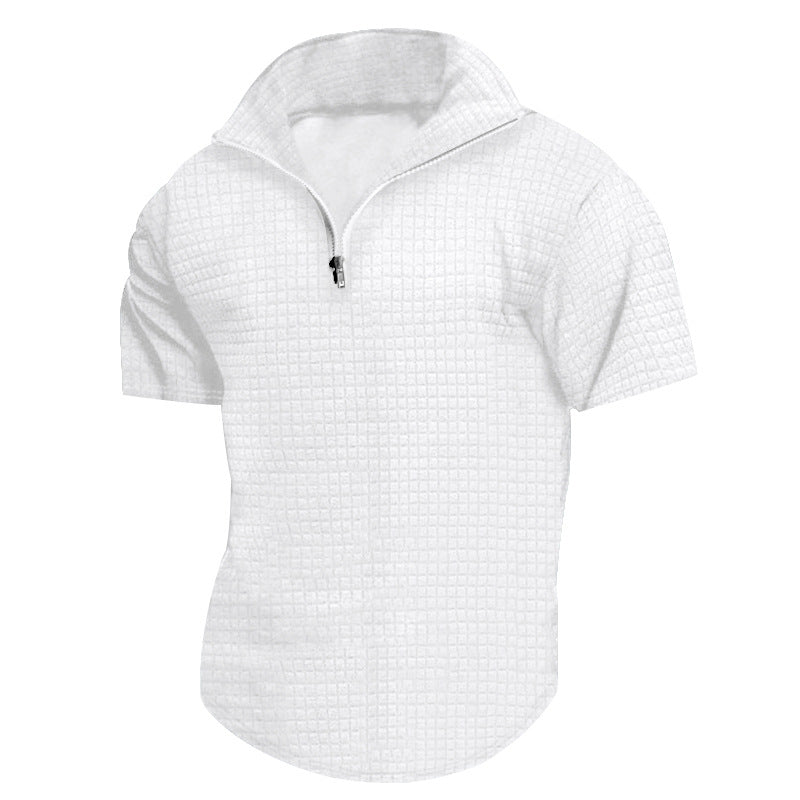 Chemise fonctionnelle à manches courtes pour hommes avec col montant moderne et fermeture éclair Chic und Stil