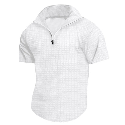 Chemise fonctionnelle à manches courtes pour hommes avec col montant moderne et fermeture éclair Chic und Stil