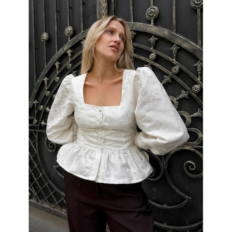Dames Élégante Blouse avec Manches Bouffantes Chic und Stil