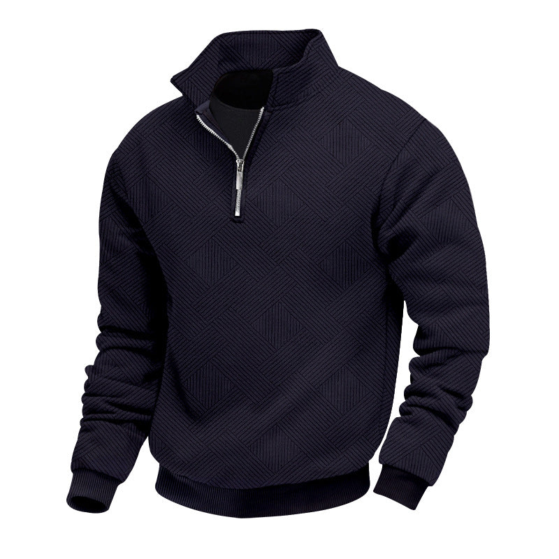 Pull col montant pour hommes avec design texturé Chic und Stil