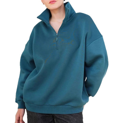 Pull femme décontracté avec capuche, col mi-haut et élégant tirant en anneau Chic und Stil