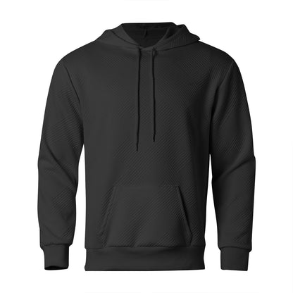 Pull à capuche pour hommes avec design texturé et poche kangourou pratique Chic und Stil
