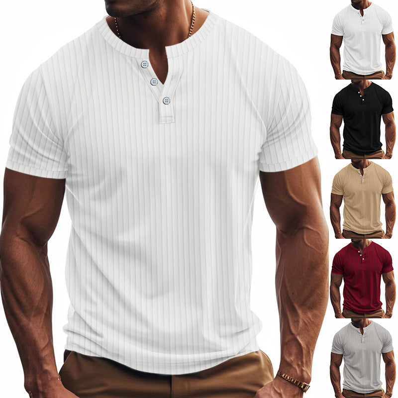 Chemise Henley à manches courtes tendance pour homme avec design texturé Chic und Stil