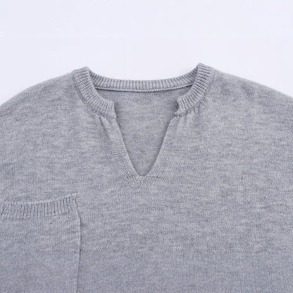 Dames ensemble confortable deux pièces avec décolleté en V et poche poitrine Chic und Stil