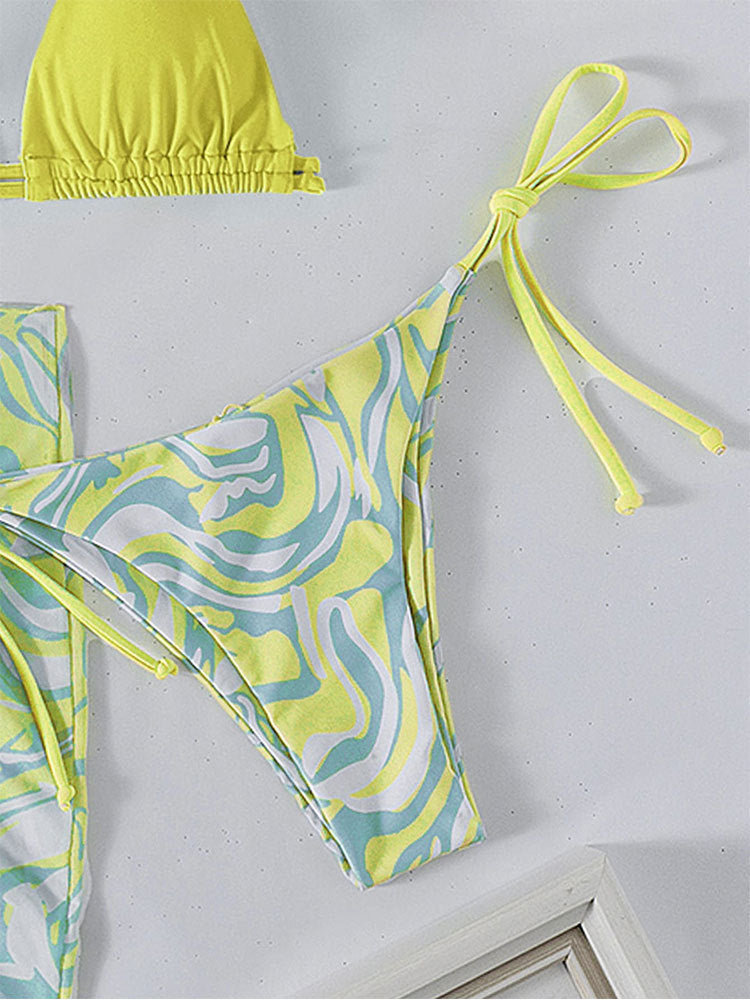 Triangle bikini set for women with stylish cover-up Chic und Stil