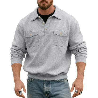 Comfortable fleece pullover for men with practical chest pockets Chic and Style